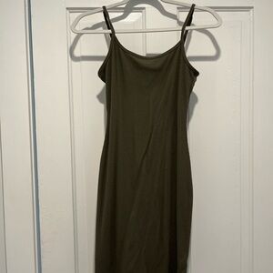 Elegant Olive Green Slip Dress